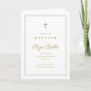 Classic Gold Religious Baptism & Christening Programme