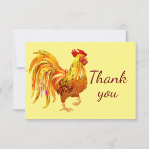 Classic Gold Rooster Chicken Farm  Thank You