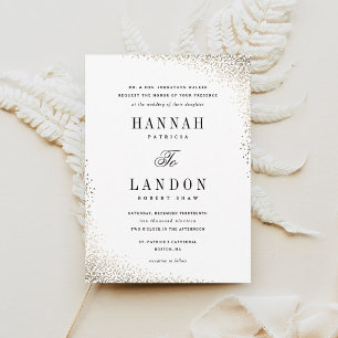 Classic Gold Script Elegant Wedding Invitation