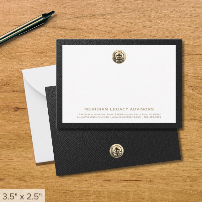 Classic Gold Seal Logo Business Note Card (Creator Uploaded)