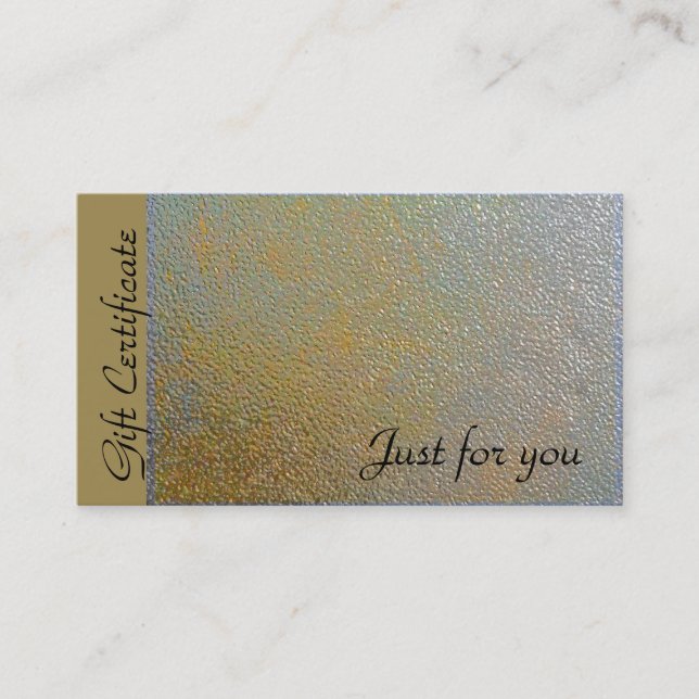 Classic Gold Silver Metal Look | Gift Certificate (Front)