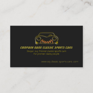 Classic gold sportscar on black - for auto trade business card