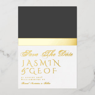 Classic Gold Strip Photo Foil Save The Date