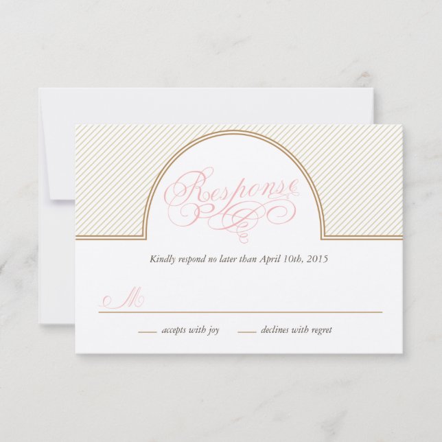 Classic Gold Stripes Response Card (Front)
