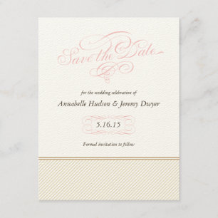 Classic Gold Stripes Save the Date Card