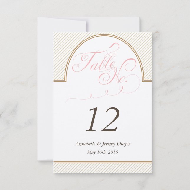 Classic Gold Stripes Table Number (Front)