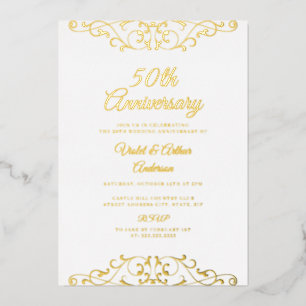 Classic Gold Swirl 50th Wedding Anniversary