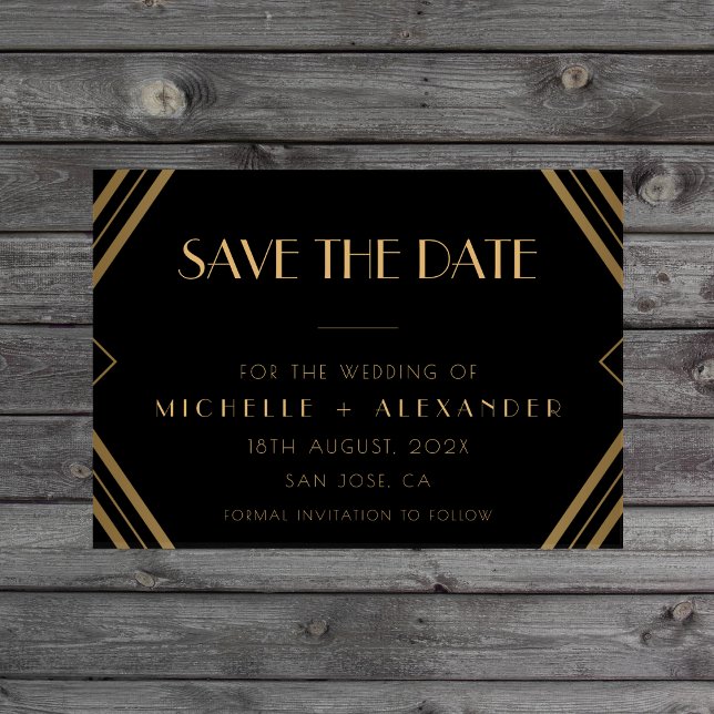 Classic Gold Vintage Wedding Save The Date Card (Creator Uploaded)