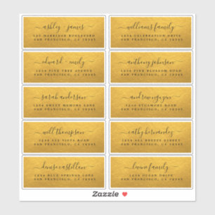 Classic Gold Wedding Guest Address Labels