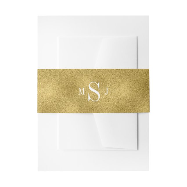 Classic Gold Wedding Invitation Belly Bands Invitation Belly Band (Front Example)