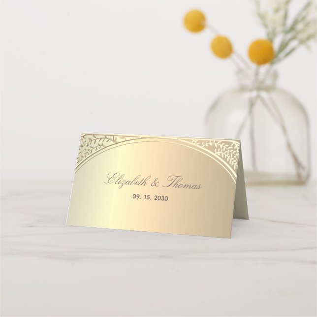 Classic Gold Wedding  Place Card (Back)