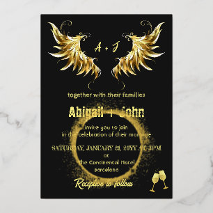 Classic Gold Wing Circle minimalist wedding