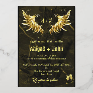 Classic Gold Wing dried leaf minimalist wedding