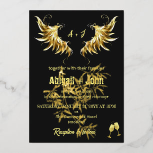 Classic Gold Wing leaf minimalist wedding