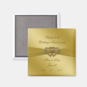 Classic Golden 50th Wedding Anniversary Magnet