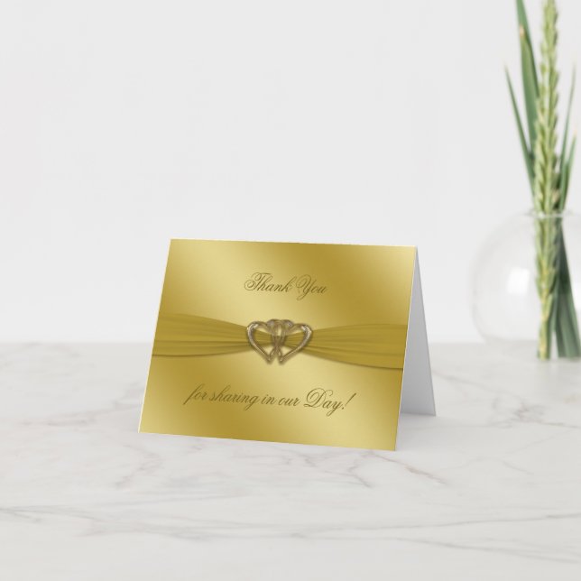 Classic Golden 50th Wedding Anniversary Note Card (Front)