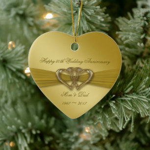 Classic Golden 50th Wedding Anniversary Ornament