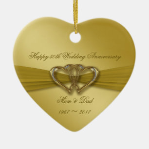 Classic Golden 50th Wedding Anniversary Ornament