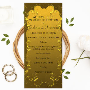 Classic Golden Elegance Wedding Program Programme