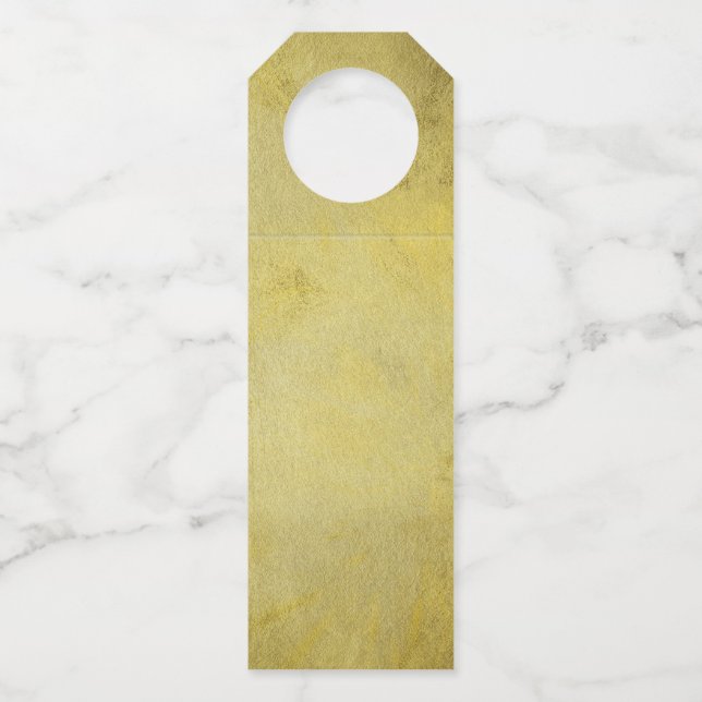 Classic Golden Texture Template Bottle Tag (Front)