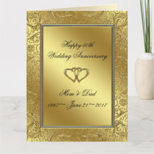 Classic Golden Wedding Anniversary 8.5x11 Card