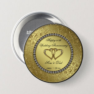 Classic Golden Wedding Anniversary Button
