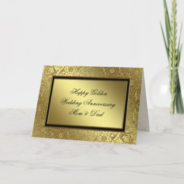Classic Golden Wedding Anniversary Card (Front)