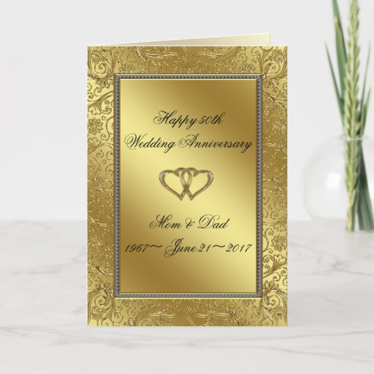 Classic Golden  Wedding  Anniversary  Greeting  Card  Zazzle 