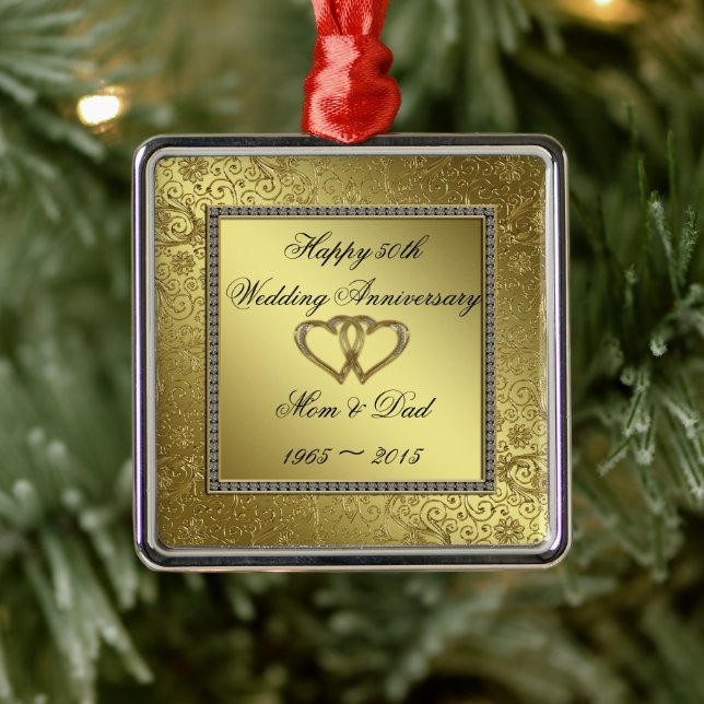 Classic Golden Wedding Anniversary Ornament (Tree)