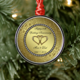 Classic Golden Wedding Anniversary Ornament