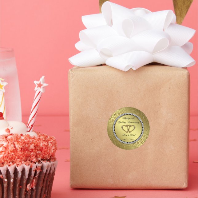 Classic Golden Wedding Anniversary Sticker (Party)