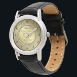 Classic Golden Wedding Anniversary Watch<br><div class="desc">A Digitalbcon Images Design featuring a gold and black colour and gold flourish design with a variety of custom images, shapes, patterns, styles and fonts in this one-of-a-kind "Golden Wedding Anniversary" Watch. This attractive and elegant design comes complete with customisable text lettering to suit your own special occasion. Share priceless...</div>