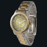 Classic Golden Wedding Anniversary Watch<br><div class="desc">A Digitalbcon Images Design featuring a gold and black colour and gold flourish design with a variety of custom images, shapes, patterns, styles and fonts in this one-of-a-kind "Golden Wedding Anniversary" Watch. This attractive and elegant design comes complete with customisable text lettering to suit your own special occasion. Share priceless...</div>