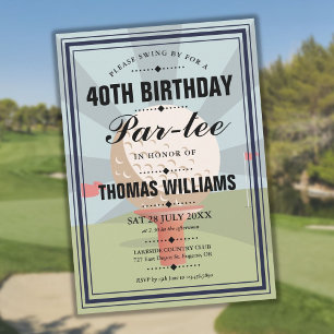 Classic Golf Birthday Partee Party  Invitation