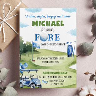 Classic Golf Boy Birthday Invitation