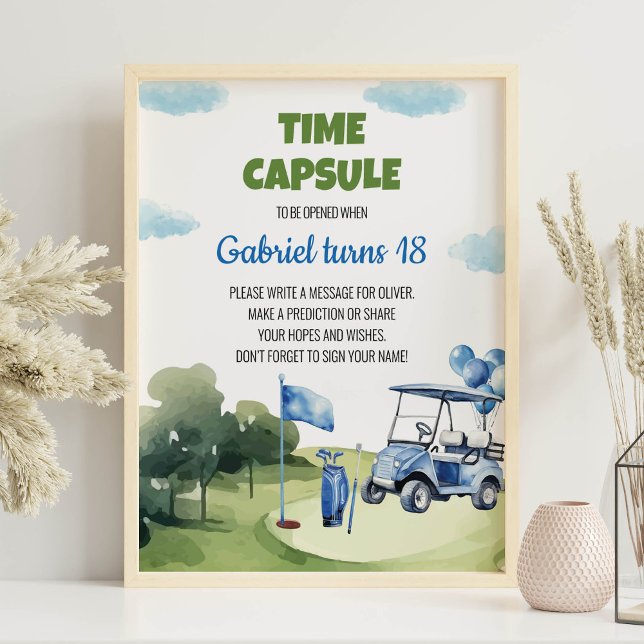 Classic Golf Boy Birthday Time Capsule Sign (Creator Uploaded)