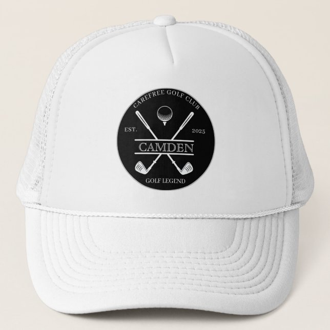 Classic Golf Club Name Logo Trucker Hat (Front)