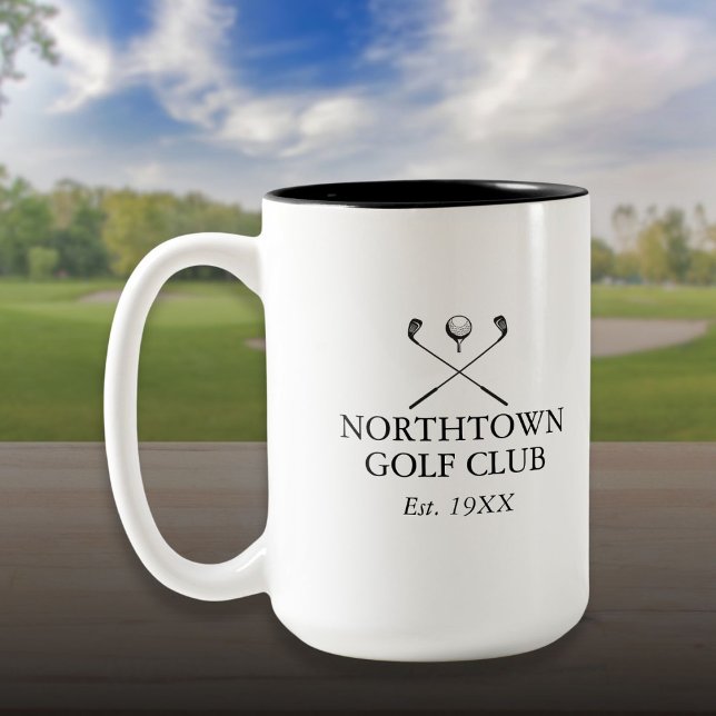 Classic Golf Club Name Personalised Two-Tone Coffee Mug (Classic Golf Club Name Personalized Two-Tone Coffee Mug)