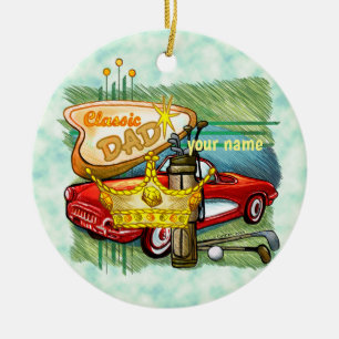 Classic Golf Dad Ceramic Tree Decoration