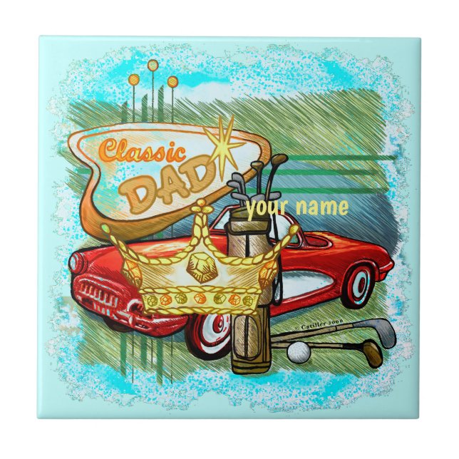 Classic Golf Dad   Tile (Front)