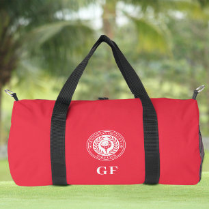Classic Golf Monogram Duffle Bag Custom Name Red