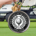 Classic Golf Personalised Name Black Key Ring<br><div class="desc">Create your own personalised golf keychain. A classic design featuring a victory laurel wreath, framing a ball and tee. This editable template can be customised for a golf club, country club, company name, team player, golf club member or individual golfer. Perfect for commemorating special days, corporate events, competitions, tournaments and...</div>