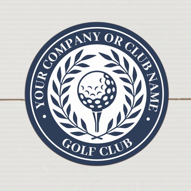 Classic Golf Personalised Name Classic Round Sticker (Creator Uploaded)