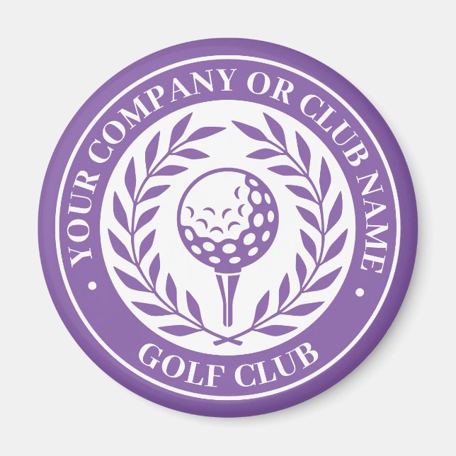 Classic Golf Personalised Name Purple Magnet (Front)