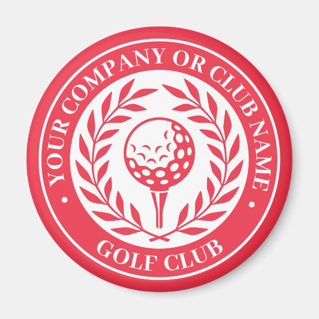 Classic Golf Personalised Name Red Magnet (Front)