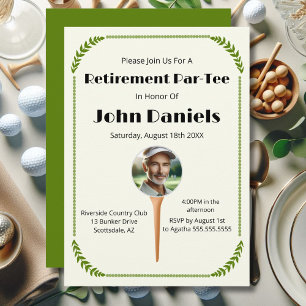 Classic Golf-Themed Retirement Photo Invitation