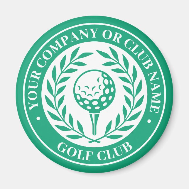 Classic Golf Victory Wreath Custom Name Green Magnet (Front)