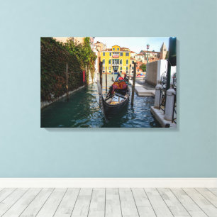 Classic Gondola Mooring in Venice Canvas Print