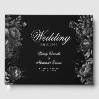 Classic Gothic Black Monogram Crest Wedding