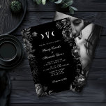 Classic Gothic Black Moon Monogram Wedding Photo Invitation<br><div class="desc">Introducing the timeless allure of our Classic Gothic Black Moon Monogram Wedding Photo Invitation design, where elegance meets the ethereal. An enchanting touch of dark romance adorned with intricate botanical motifs, featuring black backgrounds embellished with lush peonies and delicate roses that exude a moody sophistication perfect for your special day....</div>